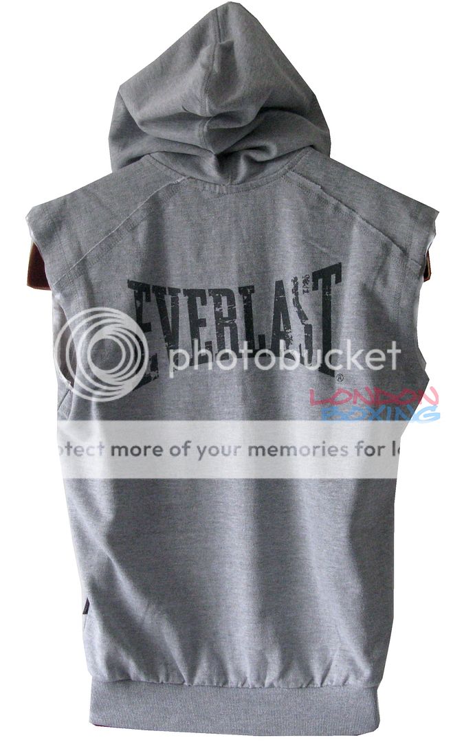 EVERLAST Boxing BRONX Grey Fleece Zip Sleeveless Gym Training Hoody